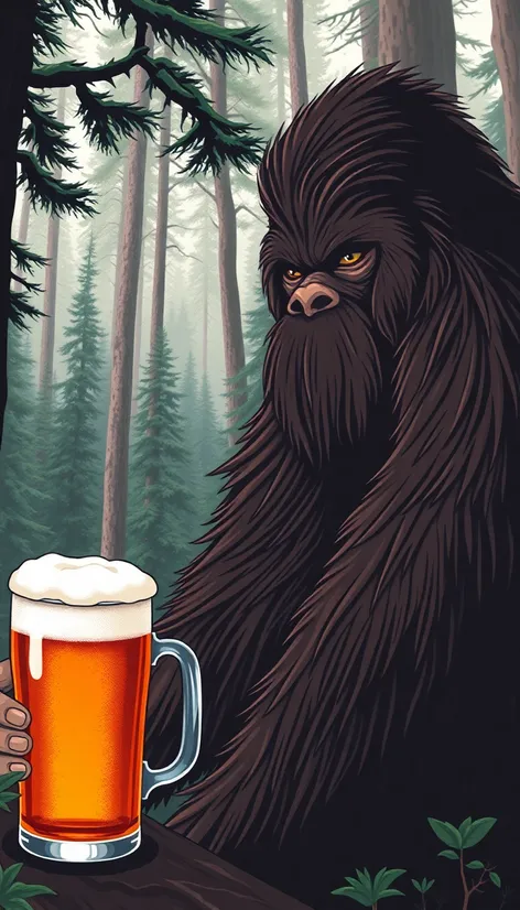 bigfoot drinking a beer