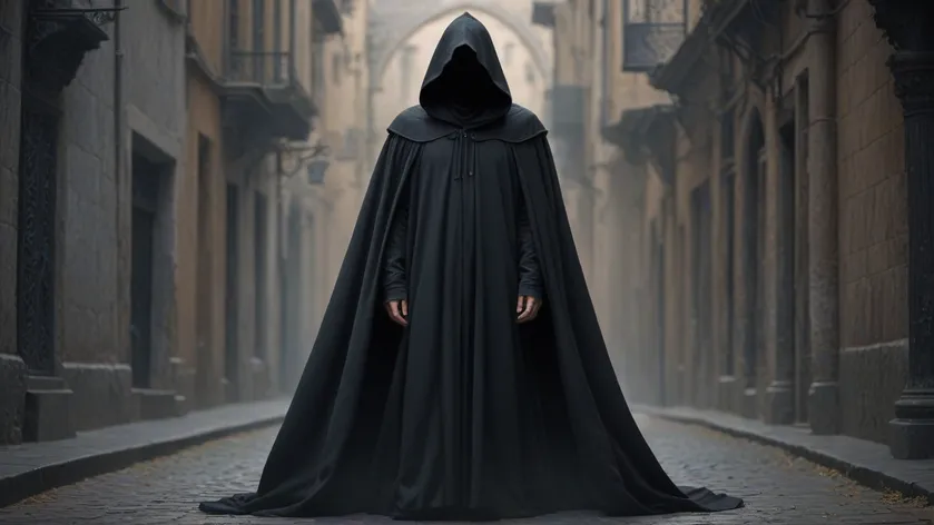 cloaked figure