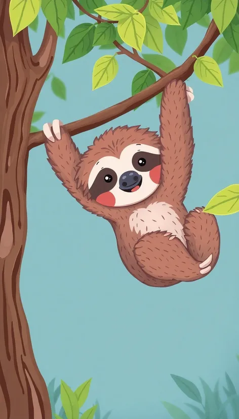 sloth clip art hanging