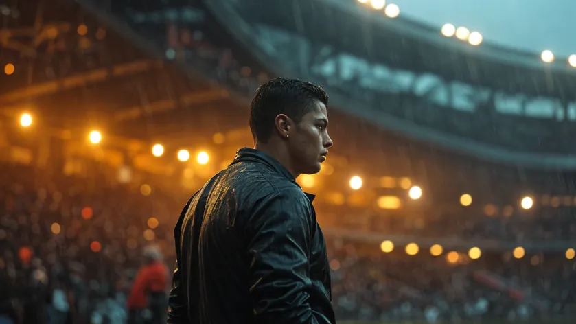 Sad ronaldo in stadium