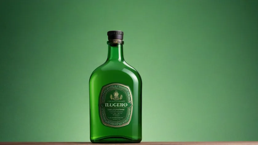 green alcohol bottle