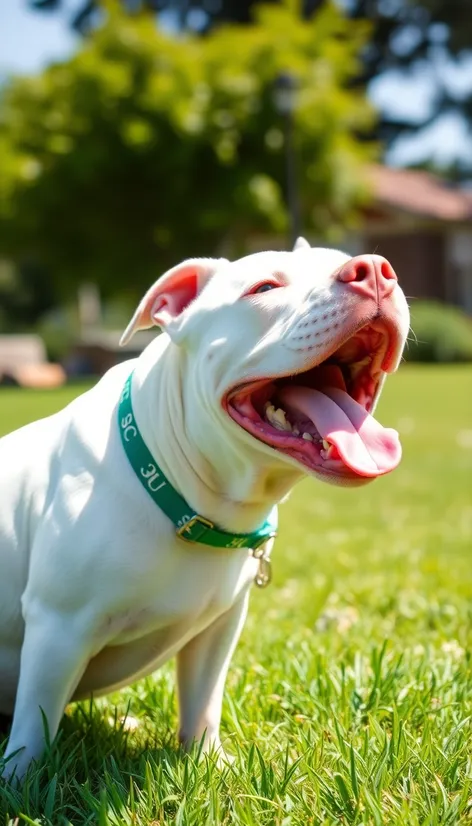 white pitbull dog