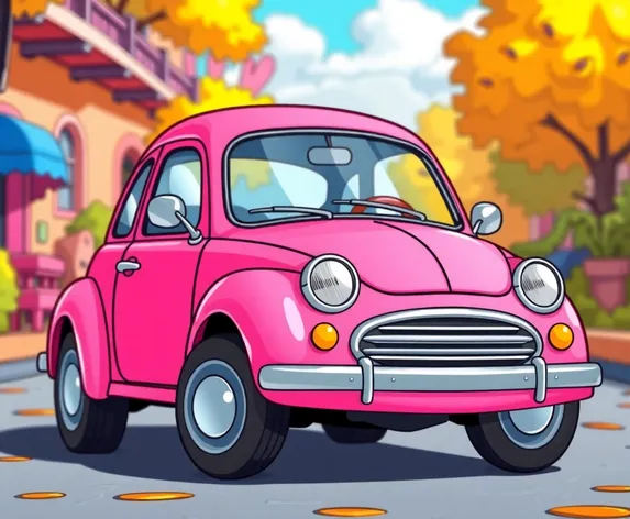 pink car cartoon