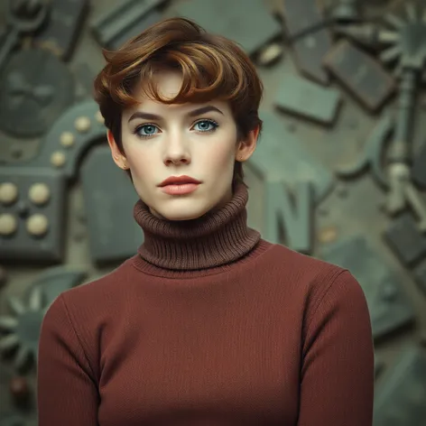 brown turtleneck