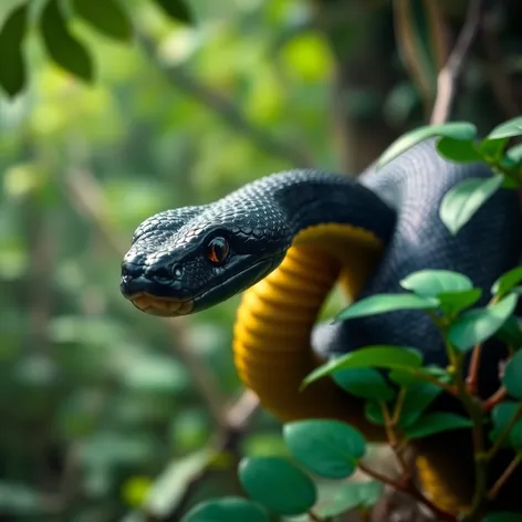 black snake yellow ring