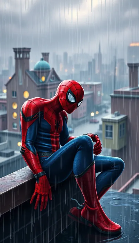 spider man sitting on