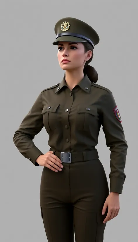 female soldier at attention