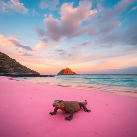 pink beach komodo island