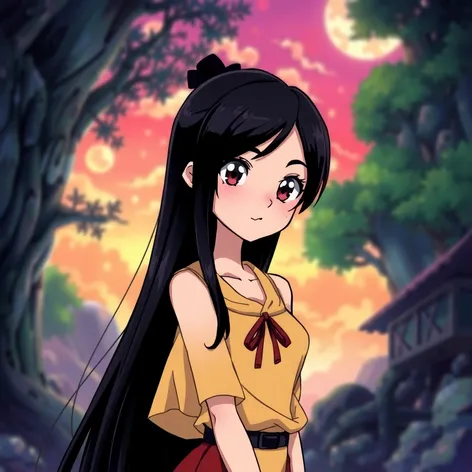 long black hair cartoon