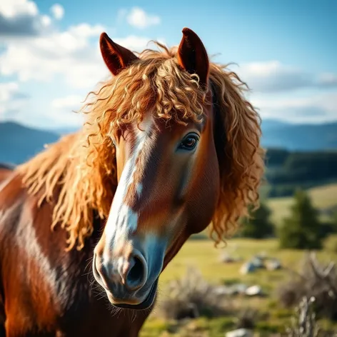 horse with curly hair