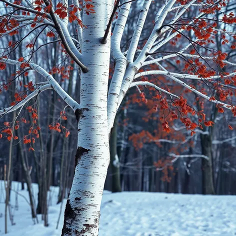 white barked tree