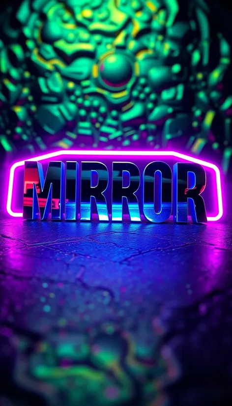 mirror text logo