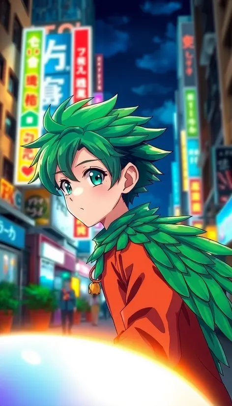 green bird boy anime