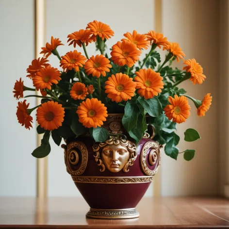 The vase with flowers