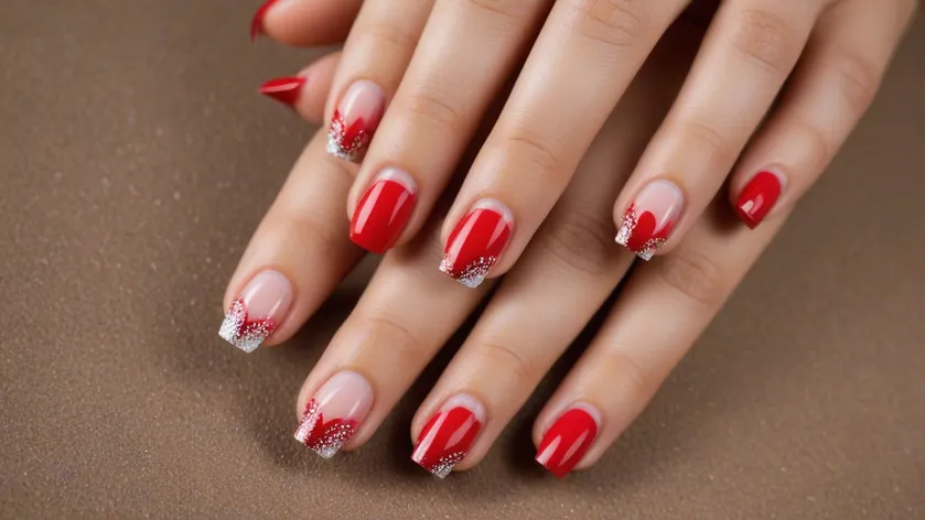 red tip nails