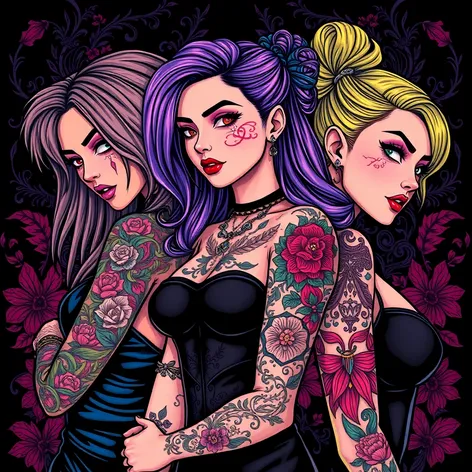 female characters with tattoos