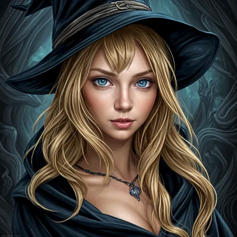 sexy blond witch with