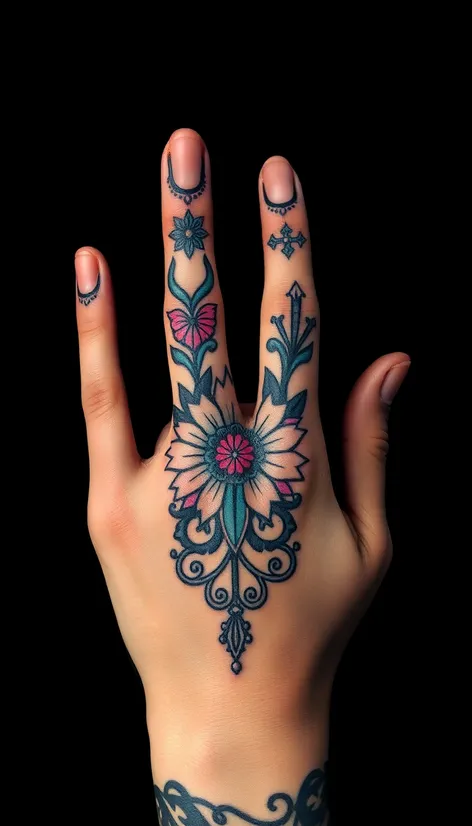 inner finger tattoos