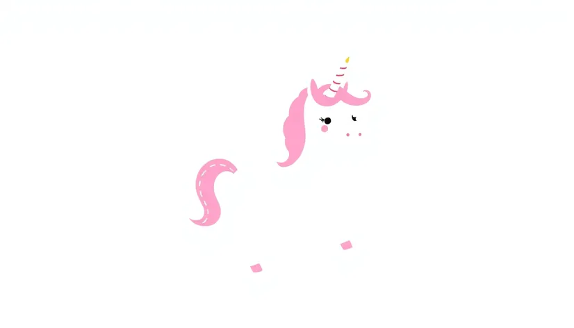 simple unicorn dotted lines