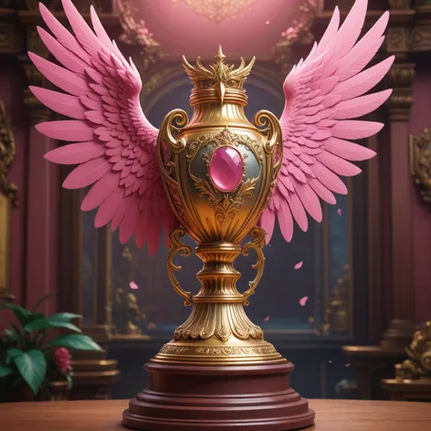 big pink detailed trophy