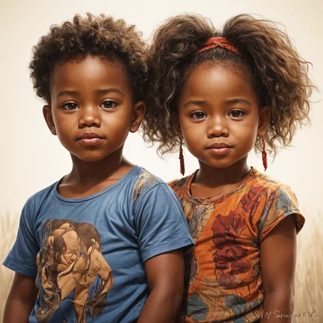 Two African babies looking