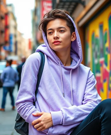 light purple hoodie