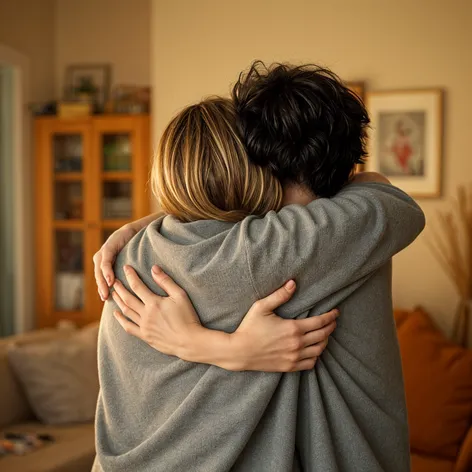 two people hugging