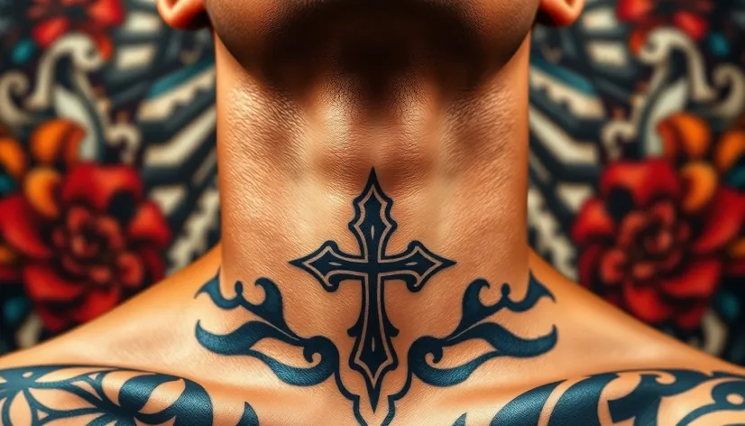 cross tattoo in the