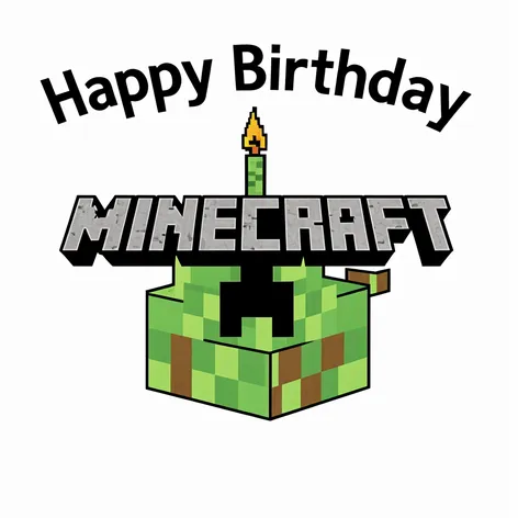 Happy Birthday text,Minecraft,tshirt graphic,white