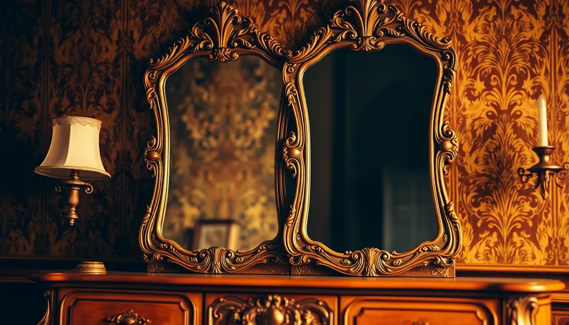 dressing table with mirror