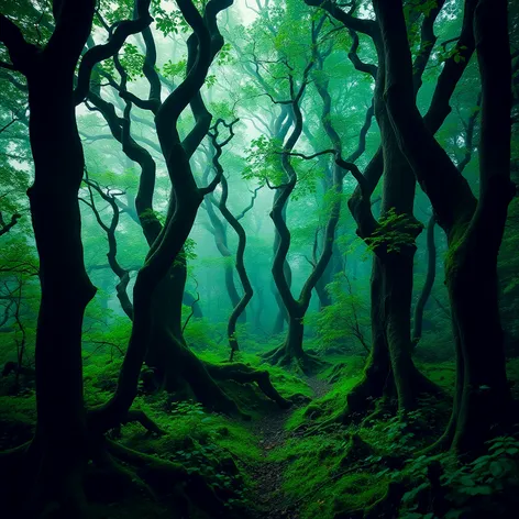 fantasy overgrown forest aesthetic