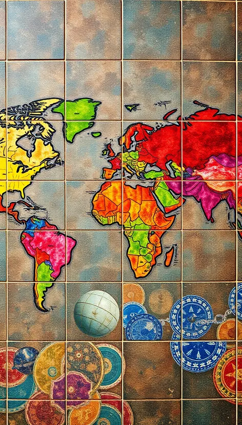 world mapceramic tile mural