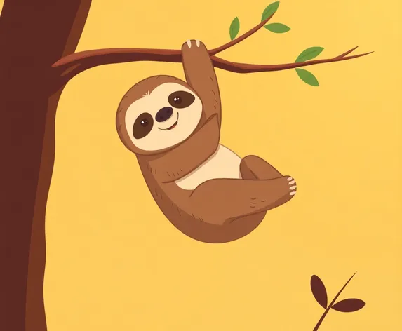 sloth clipart hanging from