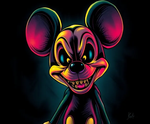 scary mickey mouse drawings