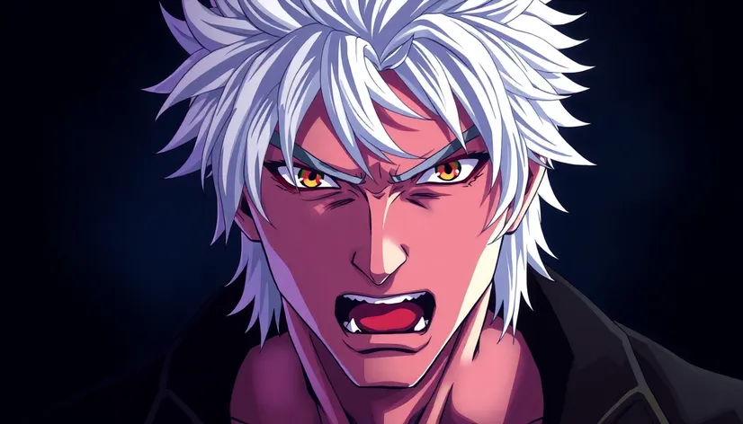 white hair anime man