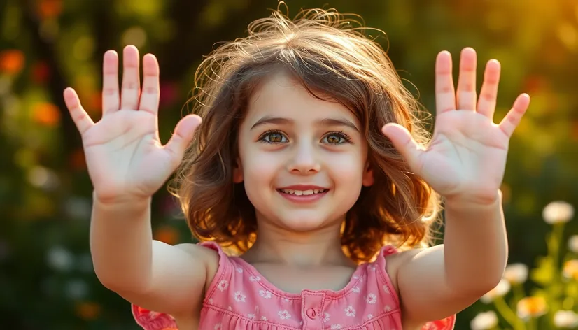 young girl with hands