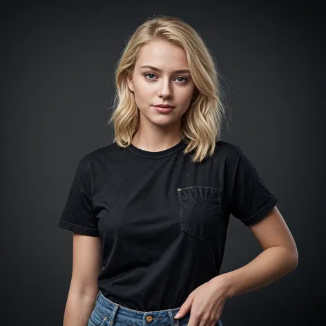 Blonde hair girl, wearing