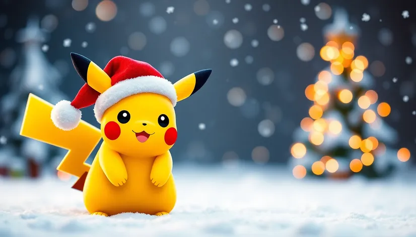 pikachu with christmas hat