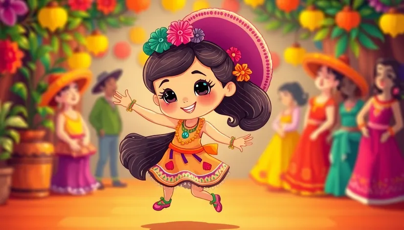 niña baila dibujo