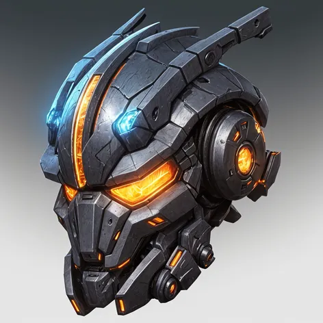 a Mech-like helmet, with