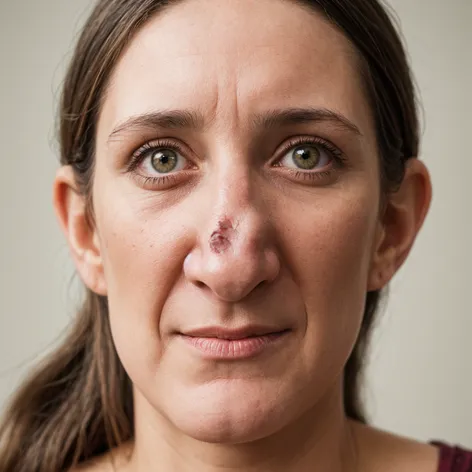 Woman with big nose