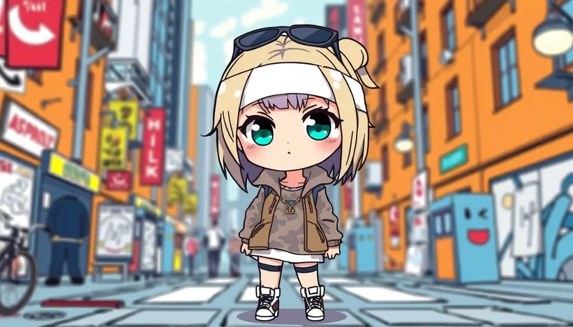 streetwear drawing girl chibi