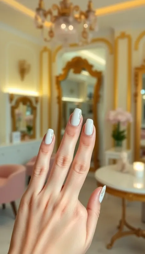 white nails design