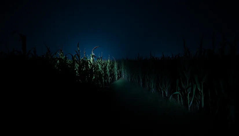 scary path with corn