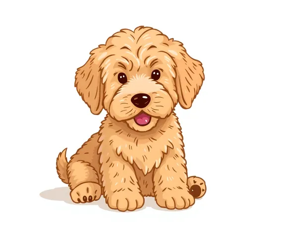 easy goldendoodle drawing