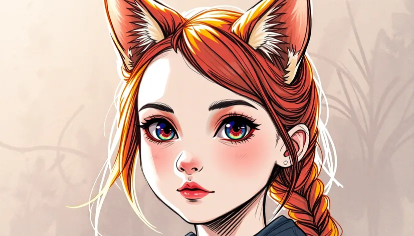 cat ear girl portrait