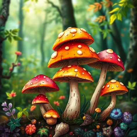 mushrooms drawings