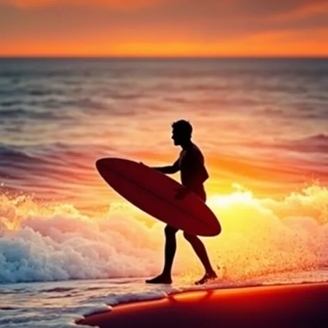 beach surfing silhouette