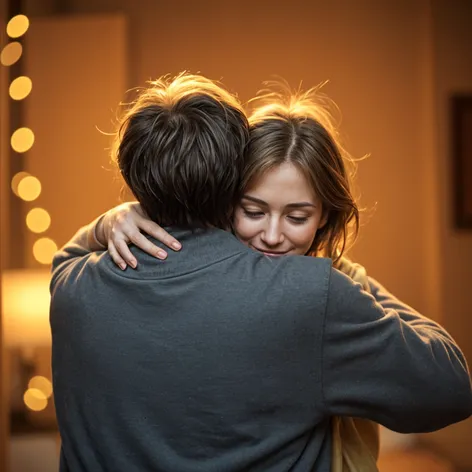 Two people hugging