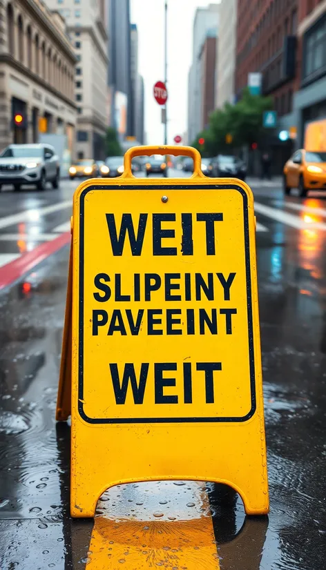 slippery when wet sign